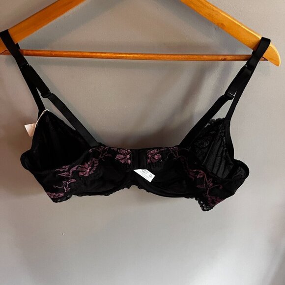Wingslove lace bra size 44D Black & Pink Underwire Unlined NWT - Picture 8 of 10